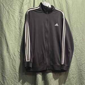 Men’s Adidas Black Performance Jacket with White Stripes